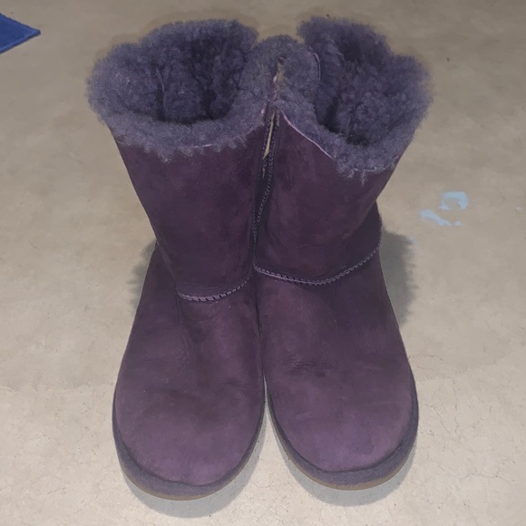 Kid’s Purple Bailey Bow Uggs - Picture 2 of 7